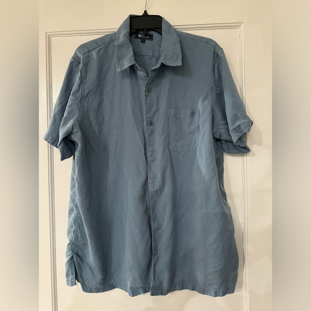 REYN SPOONER Solid Light Blue Hawaiian Shirt